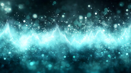 Obraz premium Soft Teal Sound Wave Pattern Design