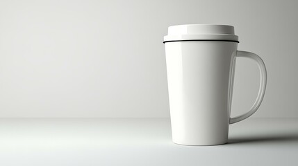 A travel mug placed against a white background with space for custom design