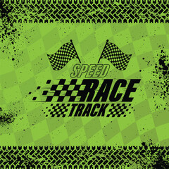 Tire track grunge green racing wallpaper