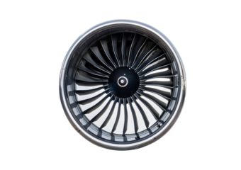 Jet engine for airplanes Isolated on transparent or white background