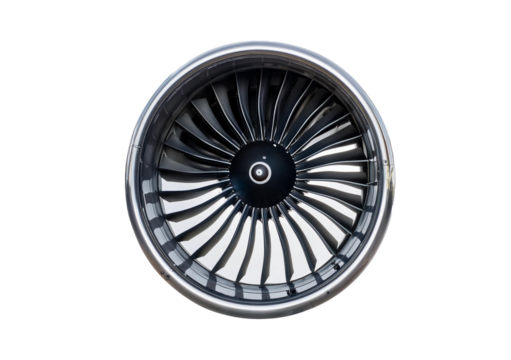 Jet engine for airplanes Isolated on transparent or white background