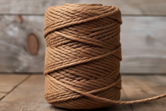 Braided Brown Twine Close-Up for Rustic Crafting and Home Decor