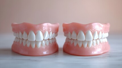 Obraz premium Teeth transformation through orthodontic treatment, showing straightened alignment and enhanced brightness, before-and-after, 3D Render, Sharp Focus