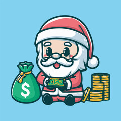 SANTA CLAUSE ICON ON SIMPLE CHRISTMAS