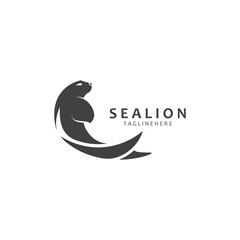 Sea lion mammal logo design animal sea illustration template