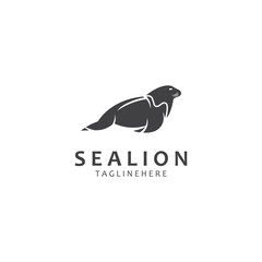 Sea lion mammal logo design animal sea illustration template