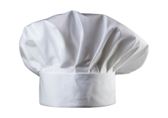 White toque chef hat on transparent or white background