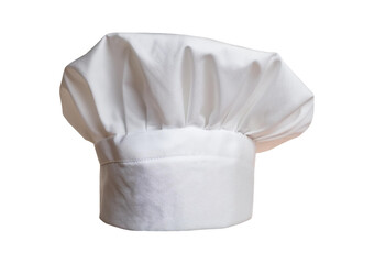 White toque chef hat on transparent or white background