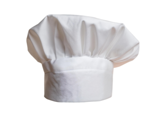 White toque chef hat on transparent or white background