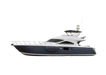 Yacht Isolated on Transparent or White Background