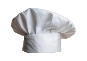 White toque chef hat on transparent or white background