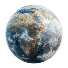 Earth Planet Solar System Isolated on Transparent or White Background, PNG