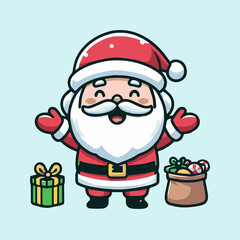 SANTA CLAUSE ICON ON SIMPLE CHRISTMAS