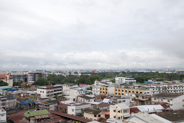 Naklejka premium Smaller city surrounded by nature