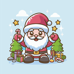 SANTA CLAUSE ICON ON SIMPLE CHRISTMAS