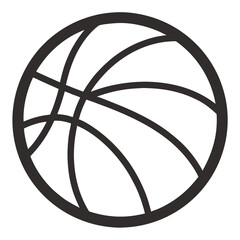 Basketball icon Silhouette vector line art illustration