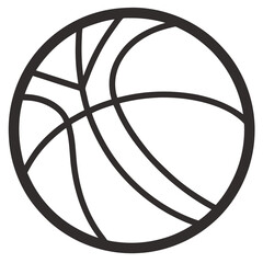 Basketball icon Silhouette vector line art illustration