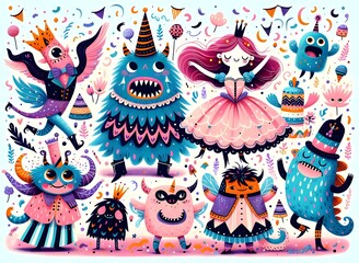 Monstruos de Fiesta: Celebración de Criaturas Fantásticas