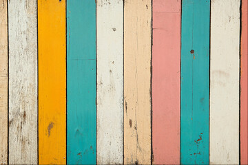 Colorful Wood Planks: Vintage Background Texture