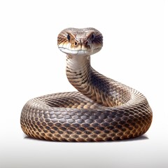 Fototapeta premium Brown snake on white background