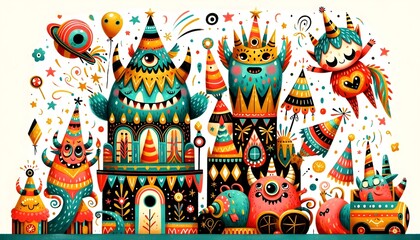 Monstruos de Fiesta: Celebración de Criaturas Fantásticas