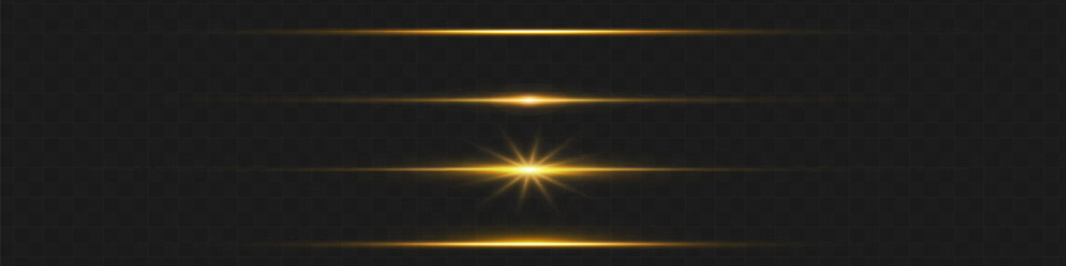 Red horizontal lens flares pack. Laser beams, horizontal light flares. Glowing streaks on dark background. Luminous abstract sparkling lined