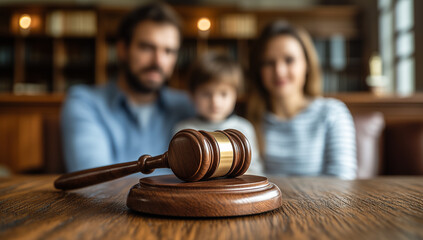 Wooden Blocks Spelling Divorce With Gavel and family. divorce and guardianship.