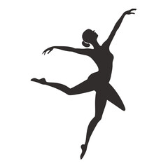 Modern Dance Silhouette Vector Art Illustration