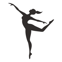 Modern Dance Silhouette Vector Art Illustration