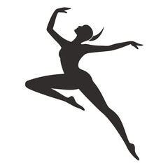 Modern Dance Silhouette Vector Art Illustration