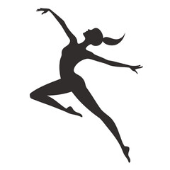 Modern Dance Silhouette Vector Art Illustration