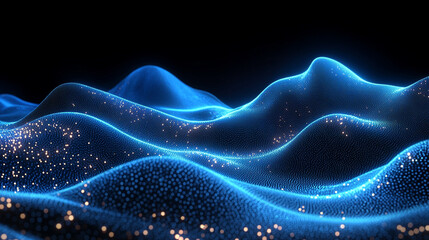 futuristic digital landscape showcasing the integration of AI and data technology. Abstract shapes and vibrant colors represent innovation, connectivity, and the evolution of audio data in modern soci