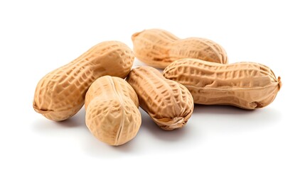 peanuts in shell with white backround genrative AI