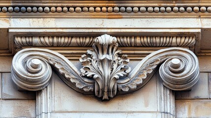 Naklejka premium Close-Up of Architecture Detail, Showing Intricate Design Elements and Features