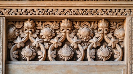 Naklejka premium Close-Up of Architecture Detail, Showing Intricate Design Elements and Features