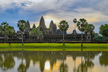 Angkor Wat Temple reflected in the lake