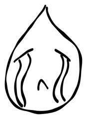 Hand-drawn emojis and emoticons expressing sadness, crying, and tears. These materials, drawn in a pen-drawing style, feature simple and cute designs.