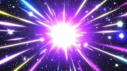 Naklejka premium A stunning 3D rendering of dynamic fireworks bursting in a vibrant display against a colorful background. 