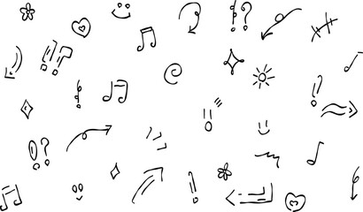 A hand-drawn decoration set with arrows and text. Features stylish and cute designs, perfect for emphasizing messages or comments. Simple and easy to use.