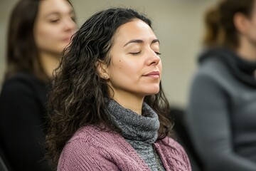 A Mindfulness Workshop Focusing On Mindful Breathing Techniques. Participants Learn Various Breathing Exercises To Calm The Mind