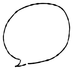 A hand-drawn round speech bubble. Features a simple and easy-to-use design, perfect for emphasizing messages or comments.