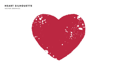 アート風・手描きハートシルエット素材