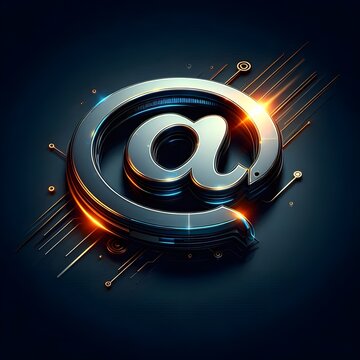 @ symbol, e mail sign, @ logo icon, 3d icon, @-shaped logo: a symbol of the internet age