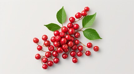 Fresh 3D amelanchier berries with vibrant colors on a white background