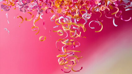 Vibrant Falling Confetti: A Mix of Delicate Colors
