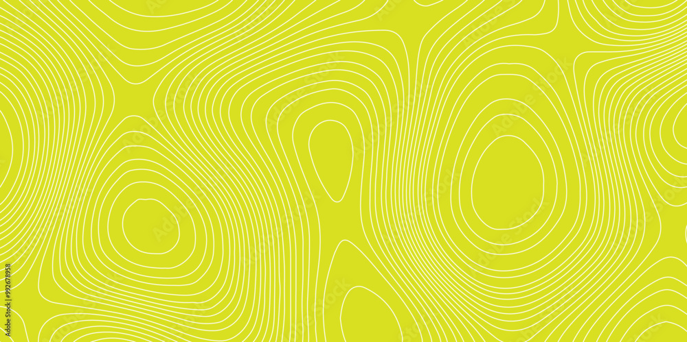 Wall mural abstract pattern with swirls white wave paper curved reliefs yellow background, modern background se