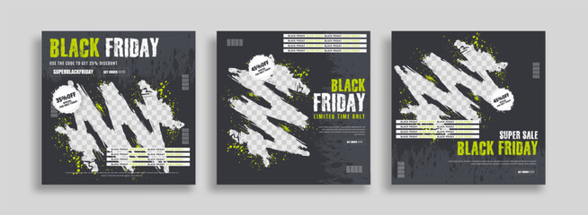 Black friday sale social media post design template. Suitable for social media, flyers, banner, and web.