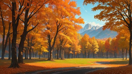 Obraz premium Enjoy the beautiful autumn scenery.