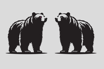 Obraz premium bear vector and bear head illustration