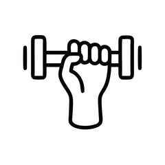 Obraz premium A line drawing of a hand gripping a dumbbell, symbolizing physical strength, exercise, or fitness training, emphasizing the importance of a strong grip, on a transparent background